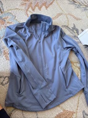 Jockey Women's Light Blue Grey Full-Zip Utility Jacket